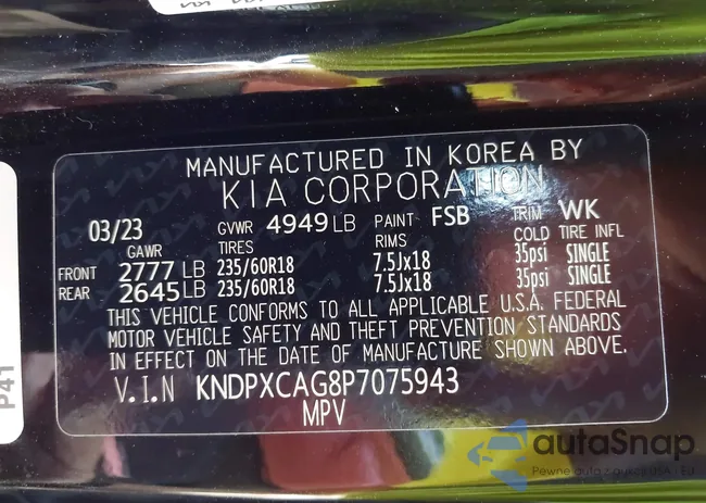 KNDPXCAG8P7075943: 42590853