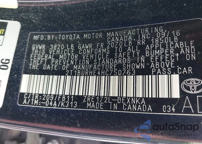 2T1BURHE4HC750763: 42590954