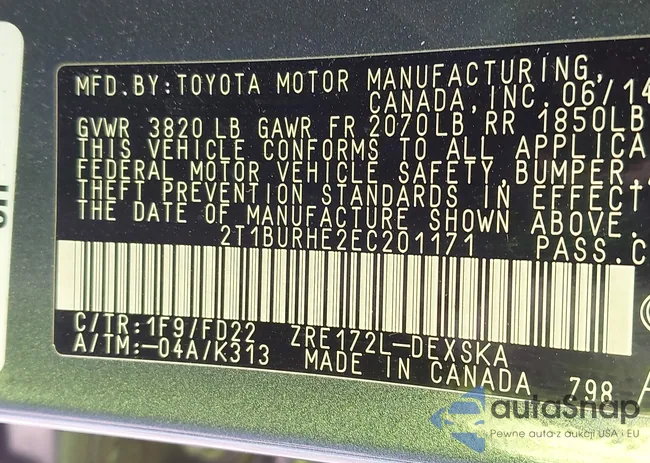 2T1BURHE2EC201171: 42591021