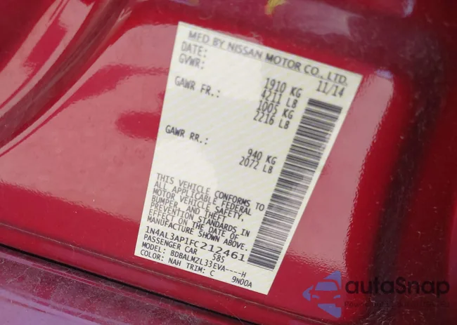 1N4AL3AP1FC212461: 42590324