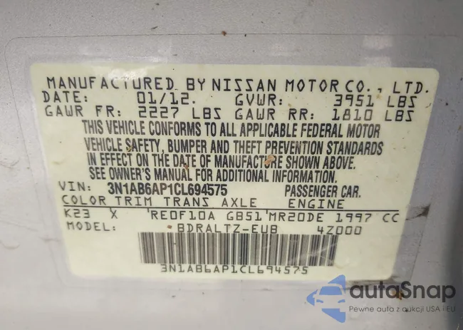 3N1AB6AP1CL694575: 42591670