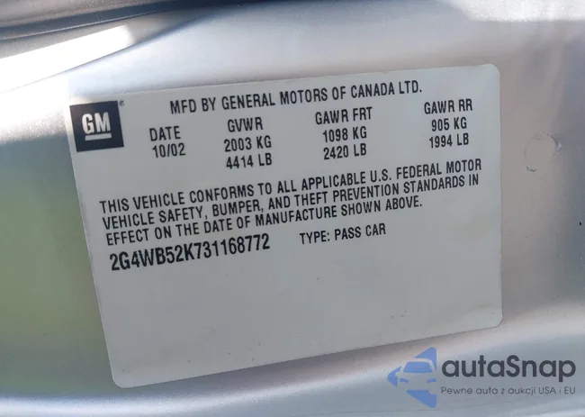 2G4WB52K731168772: 42591724