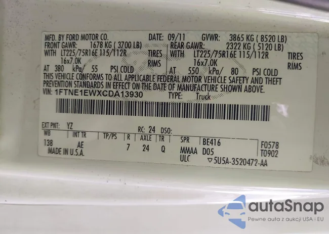 1FTNE1EWXCDA13930: 42591782