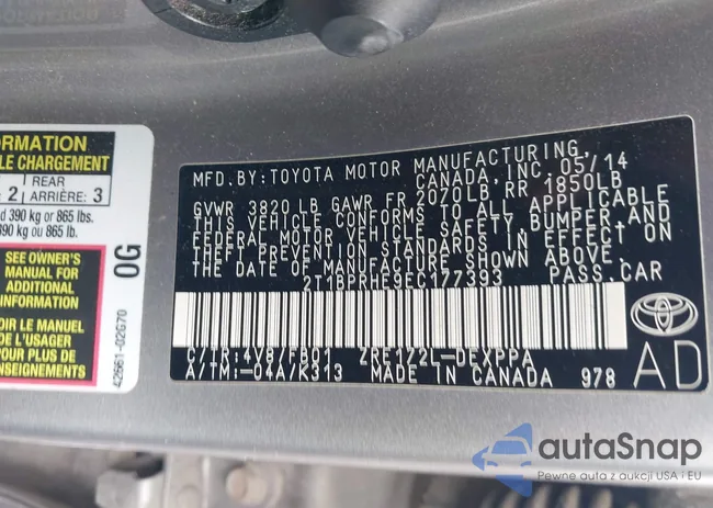 2T1BPRHE9EC177393: 42591202