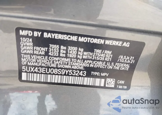 5UX43EU08S9Y53243: 42591216