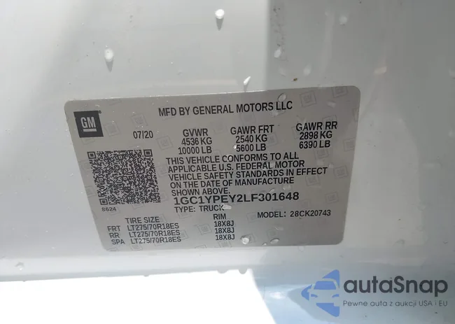 1GC1YPEY2LF301648: 42591221