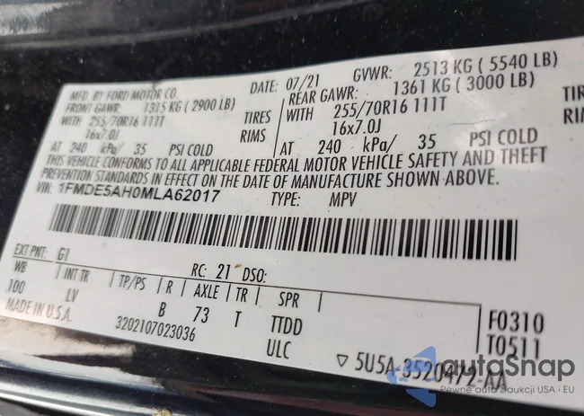 1FMDE5AH0MLA62017: 42591411