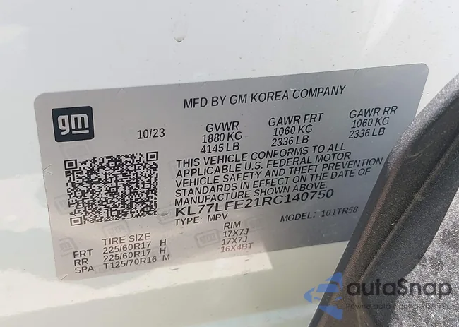 KL77LFE21RC140750: 42592475