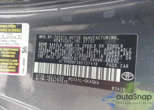 4T1FA38P28U137418: 42592782