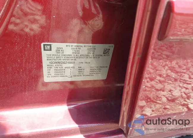 1GCVKREC5GZ169931: 42592876