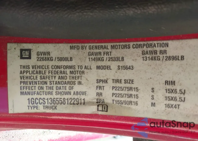 1GCCS136558122911: 42592904