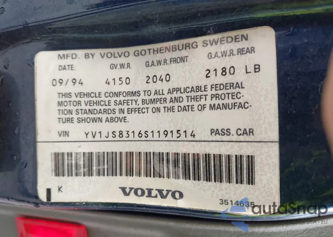 YV1JS8316S1191514: 42592076