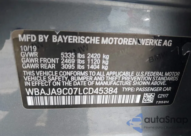 WBAJA9C07LCD45384: 42592154