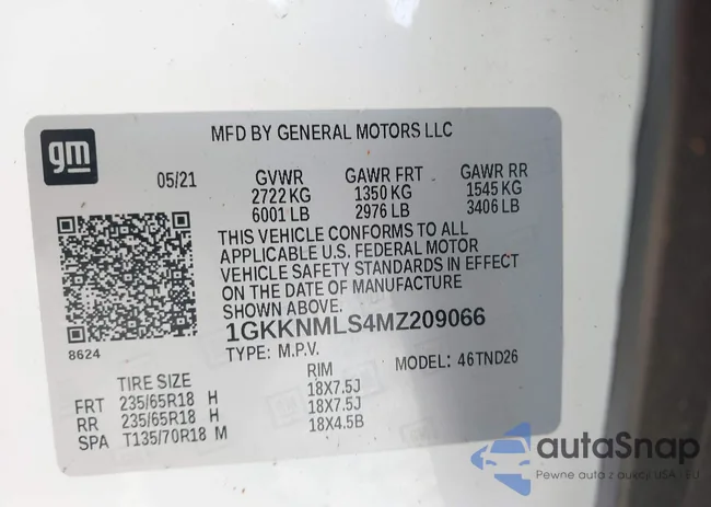 1GKKNMLS4MZ209066: 42592200