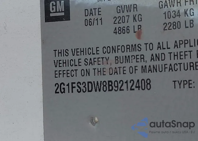 2G1FS3DW8B9212408: 42592227