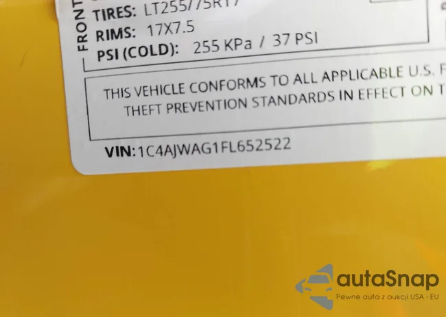 1C4AJWAG1FL652522: 42592232