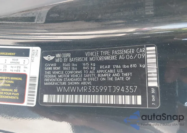 WMWMR33599TJ94357: 42592295