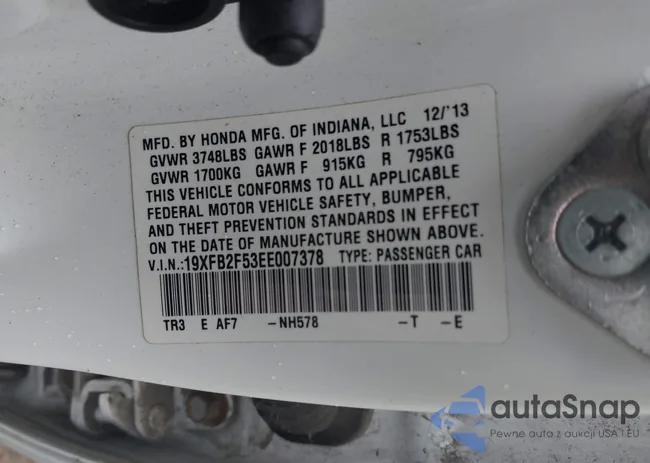 19XFB2F53EE007378: 42592312