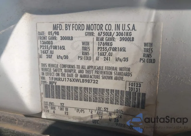 1FMRU176XWLB98732: 42593540