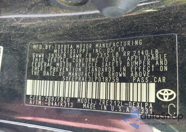 5YFEPRAE3LP018759: 42593706