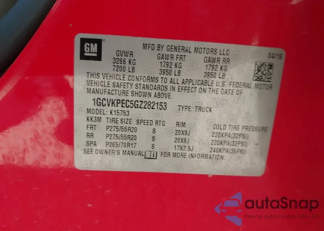 1GCVKPEC5GZ282153: 42593811