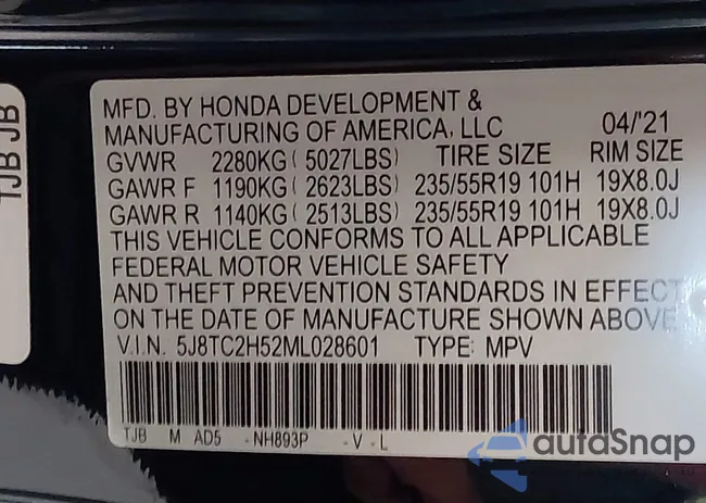 5J8TC2H52ML028601: 42593899