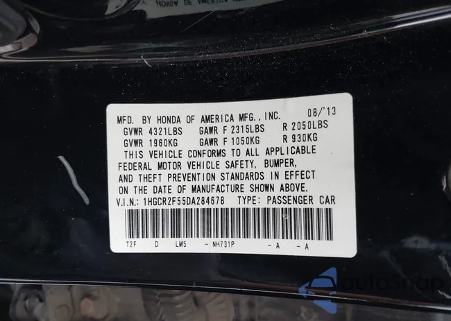 1HGCR2F55DA284678: 42593999