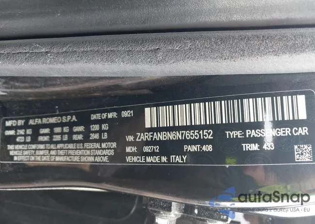 ZARFANBN6N7655152: 42593286