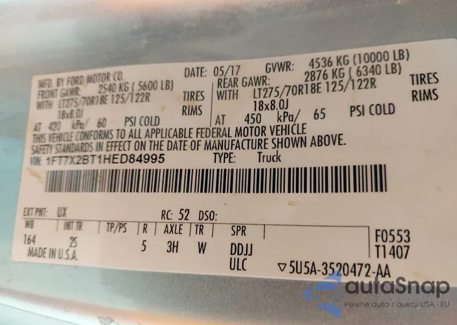 1FT7X2BT1HED84995: 42594603