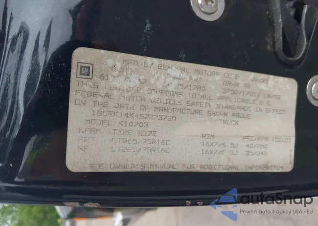 1GCEK14K4SZ273720: 42594749