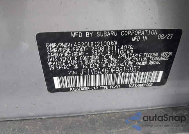 JF1VBAA60P9815853: 42594800