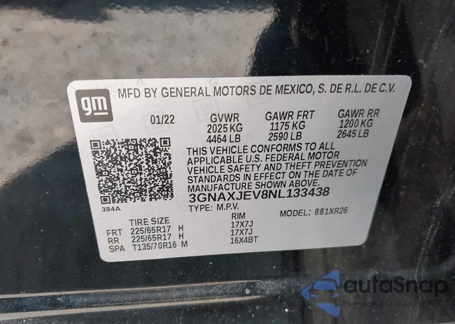 3GNAXJEV8NL133438: 42594841