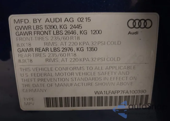 WA1LFAFP7FA100390: 42594842