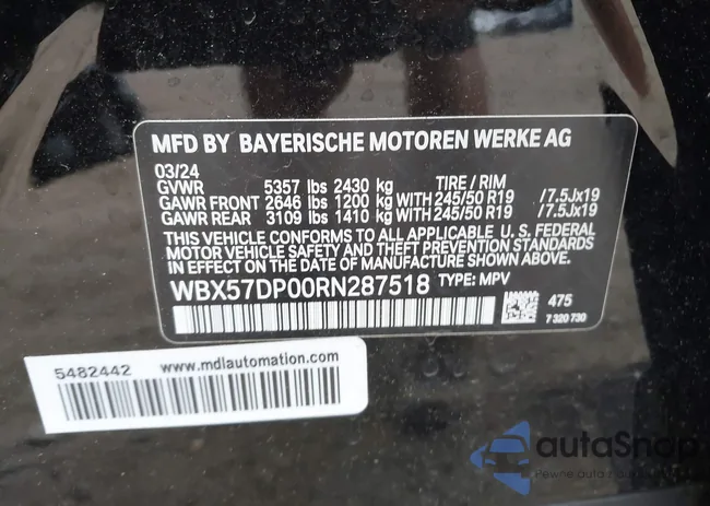 WBX57DP00RN287518: 42594862