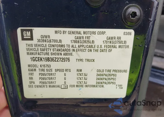 1GCEK19B36Z272976: 42594923