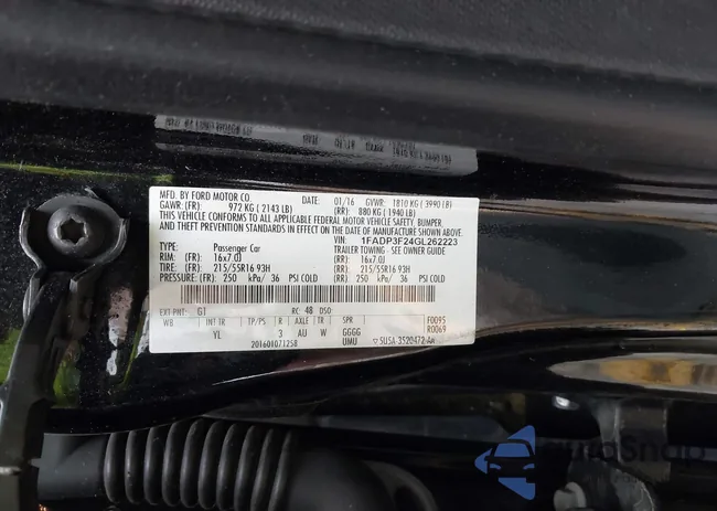 1FADP3F24GL262223: 42594975