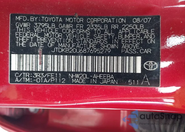 JTDKB20U687695279: 42595030