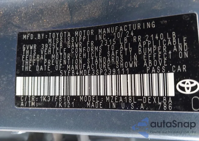 5YFB4MDE3SP239111: 42594039