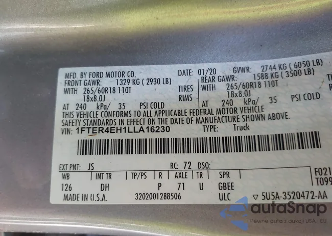 1FTER4EH1LLA16230: 42594042