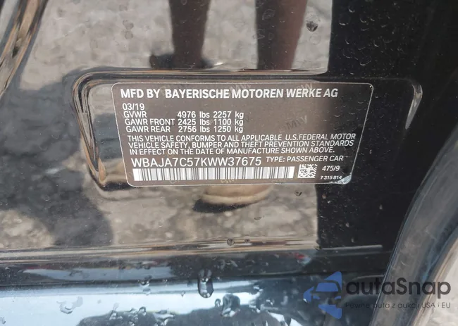 WBAJA7C57KWW37675: 42594212