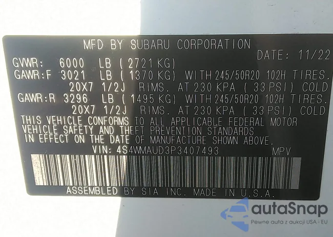 4S4WMAUD3P3407493: 42595716