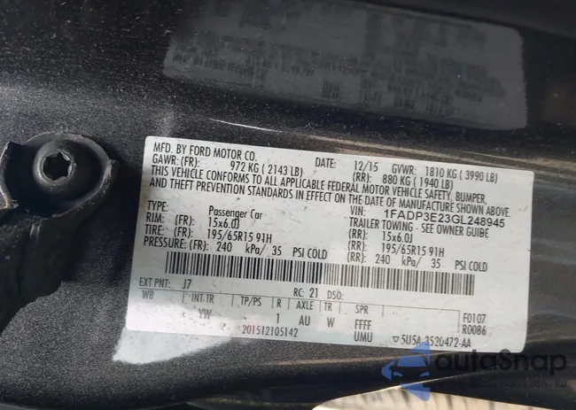 1FADP3E23GL248945: 42595251