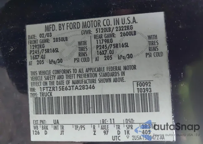 1FTZR15E63TA28346: 42595300