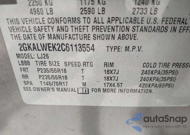 2GKALWEK2C6113554: 42595326