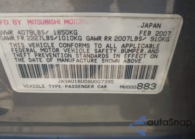 JA3AU16U08U007395: 42595393