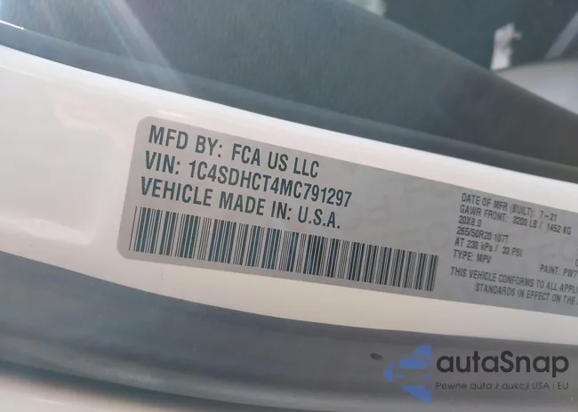 1C4SDHCT4MC791297: 42596477