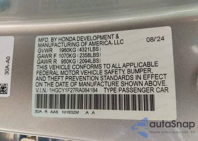 1HGCY1F27RA084184: 42596134