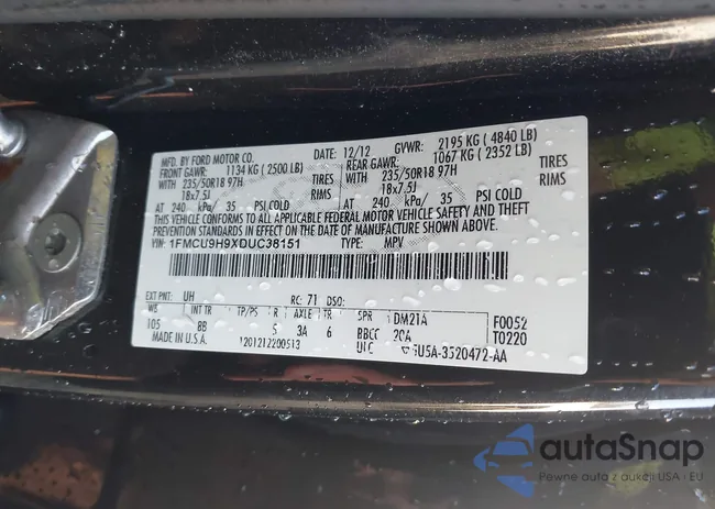 1FMCU9H9XDUC38151: 42596336