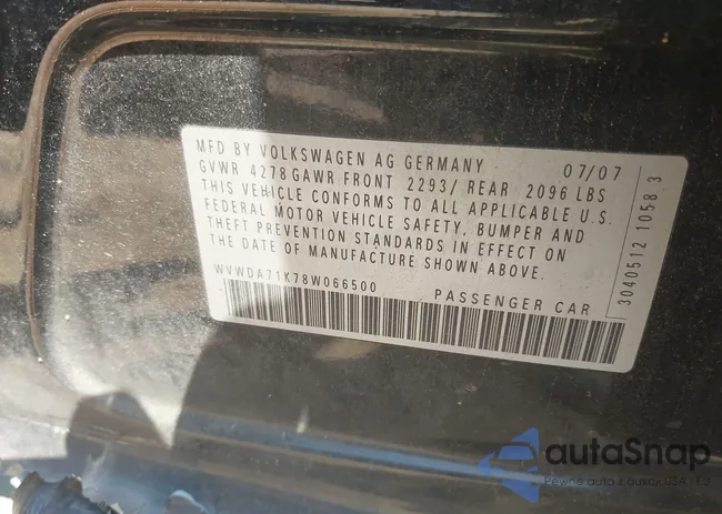 WVWDA71K78W066500: 42596413