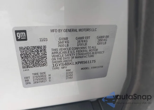 1GYS4BKLXPR561175: 42596431